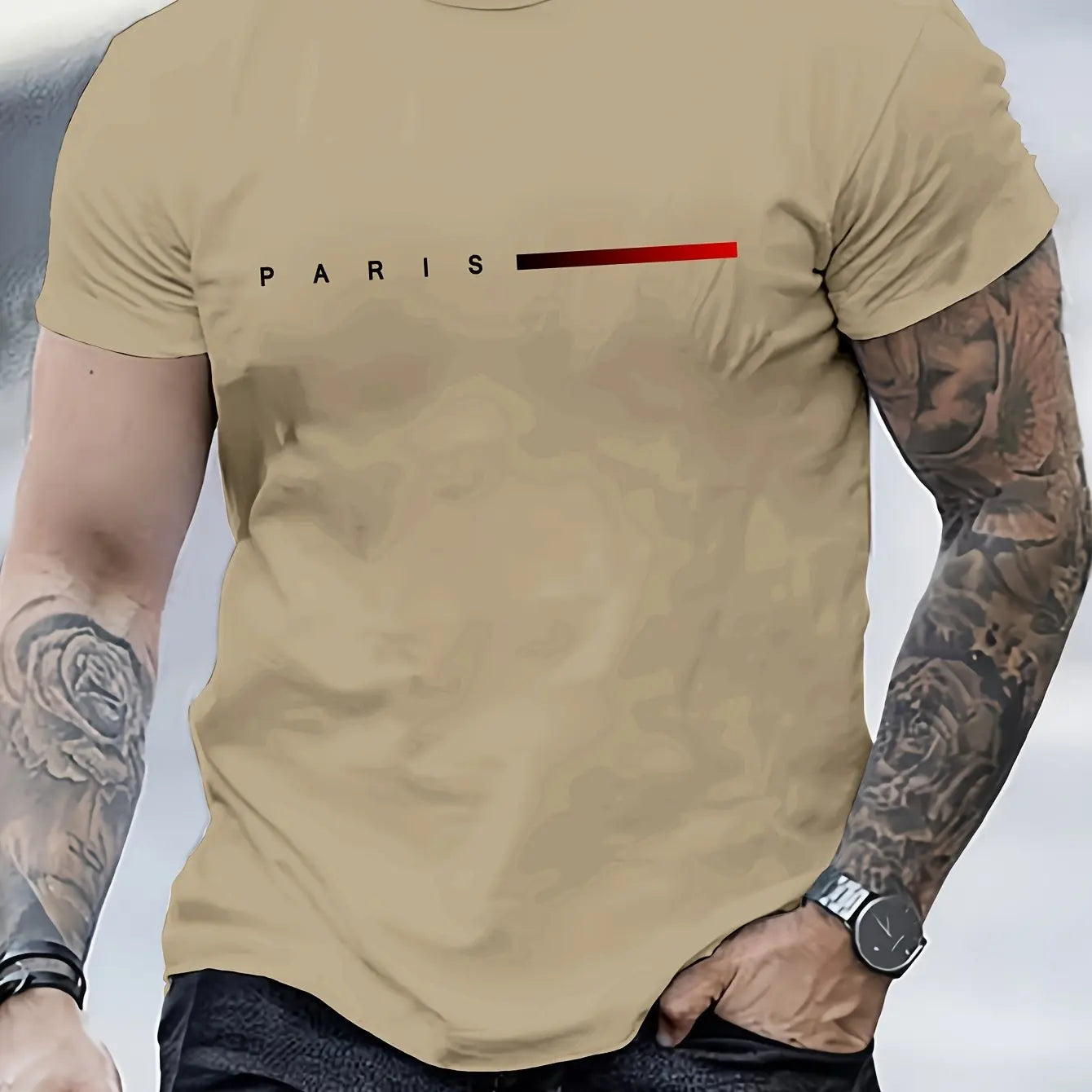 T-shirt imprimé PARIS pour hommes