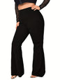 Pantalon évasé plissé pour femmes grande taille